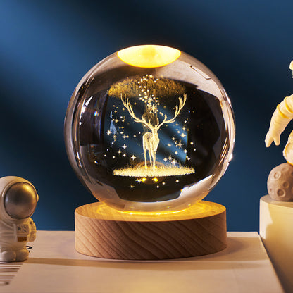 Bring the universe into your home with the Luminous Starry Sky and Moon Crystal Ball Night Lamp!