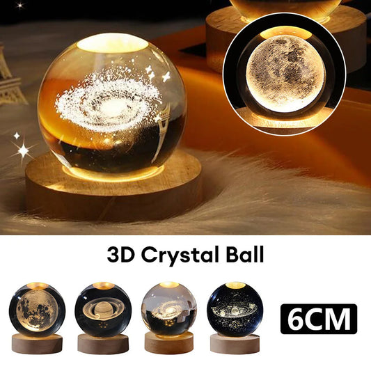 Bring the universe into your home with the Luminous Starry Sky and Moon Crystal Ball Night Lamp!