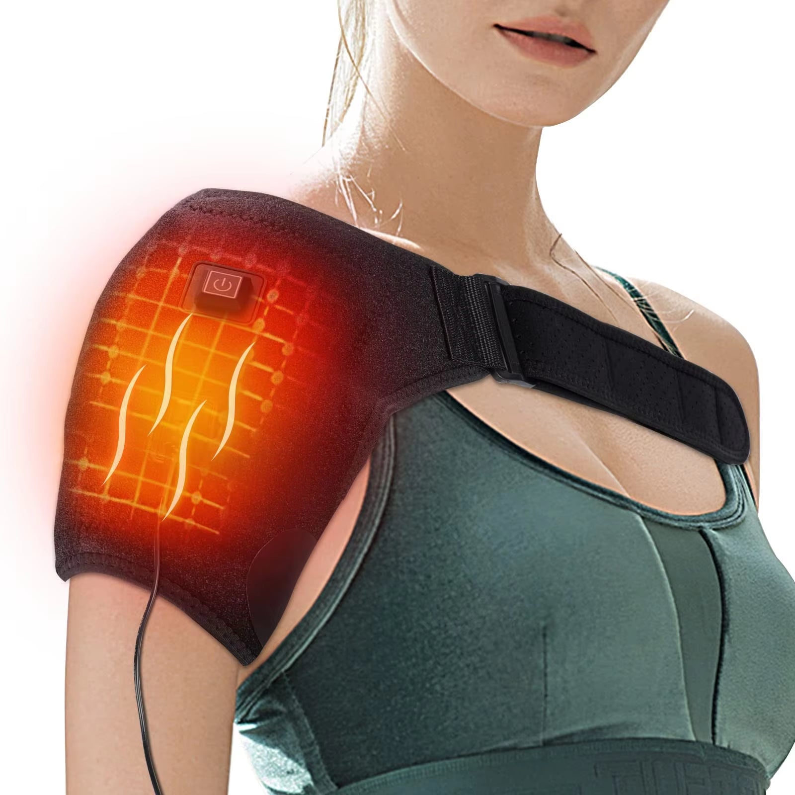 Electric Heating Pad for Shoulder Support for Dislocated Shoulder Rehabilitation Injury Pain Relief Adjustable Shoulder Wrap