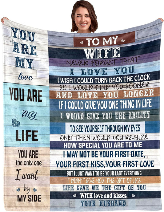 Birthday Gifts for Wife from Husband-Wife Birthday Gift Ideas,Husband to My Wife Blanket Wedding Anniversary Romantic Gifts for Her