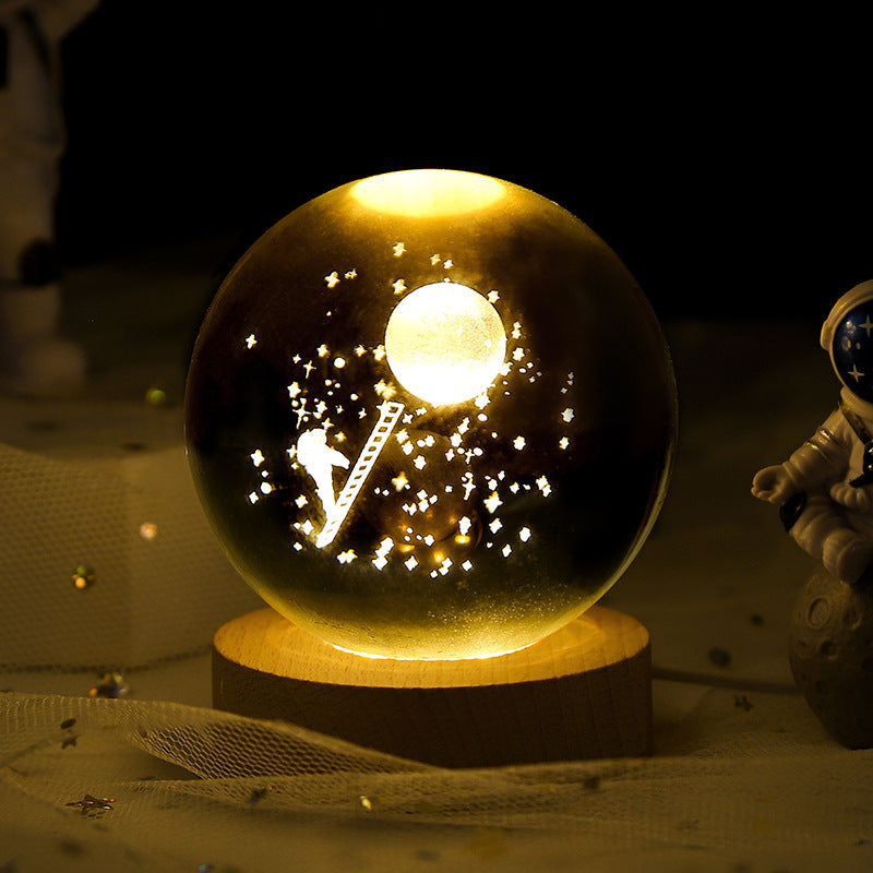 Bring the universe into your home with the Luminous Starry Sky and Moon Crystal Ball Night Lamp!